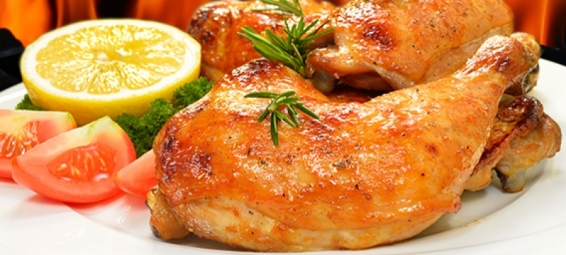 Coxa e Sobrecoxa Assadas com Laranja
