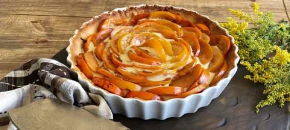 Torta de Caqui com Creme de Limão